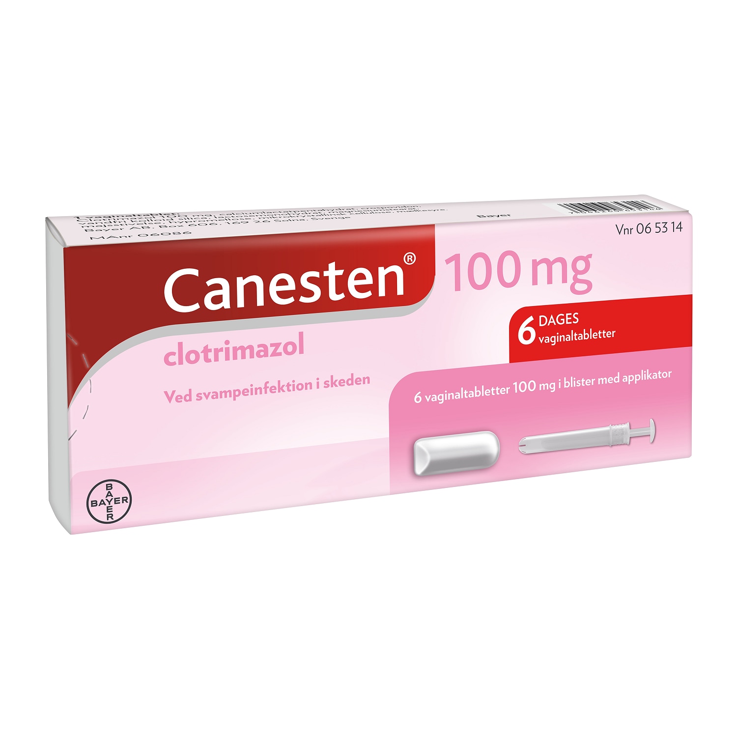 Canesten 100 mg 6 Days Vag Tab DK